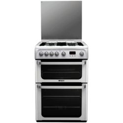 Hotpoint HUG61P Double Oven Gas Cooker in White